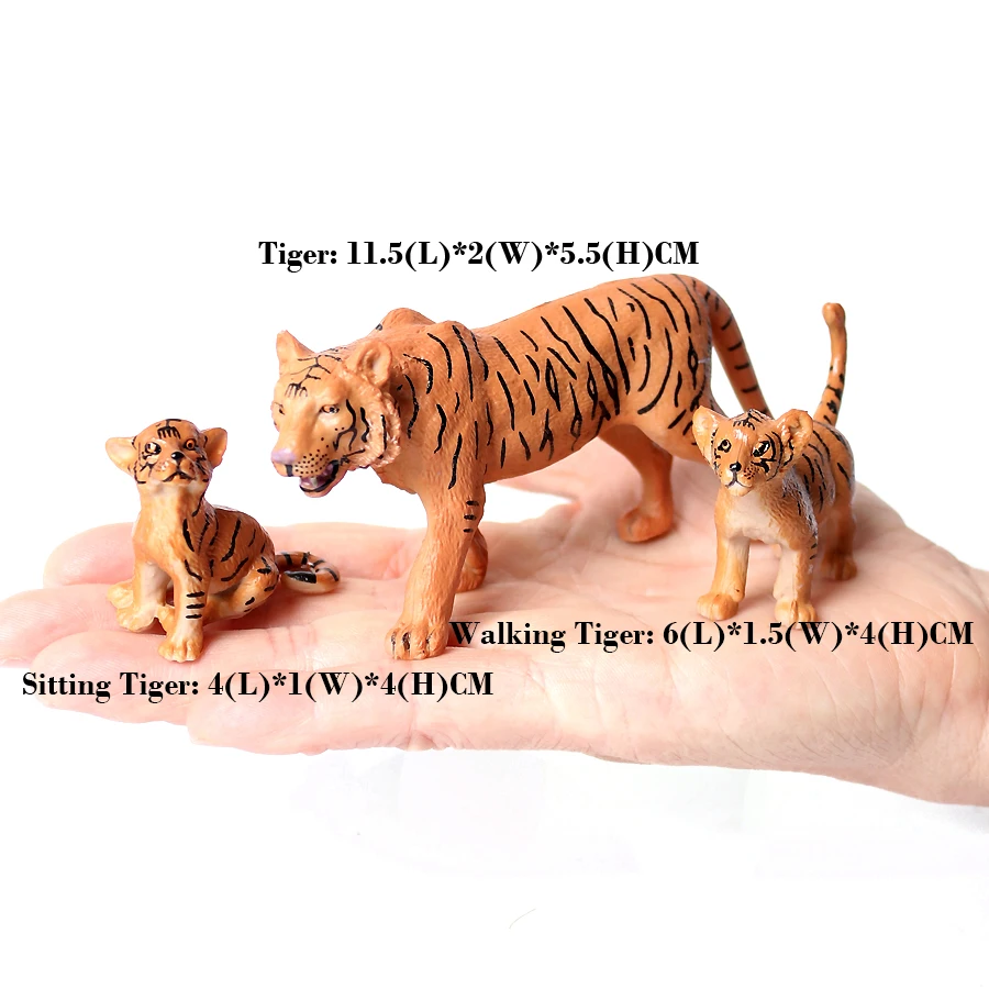 Realistic Plastic Wild Animal Tiger Model Leapard Action Figures Lion Figurines Collection Toys Playset for Kids Education Gifts