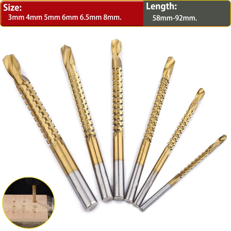 1/8pcs/bag Drill Bit Set High Speed Stee Woodworking Tools Wood Punching Slotting Sets Of Hand Tools Multi Function Metal Drills