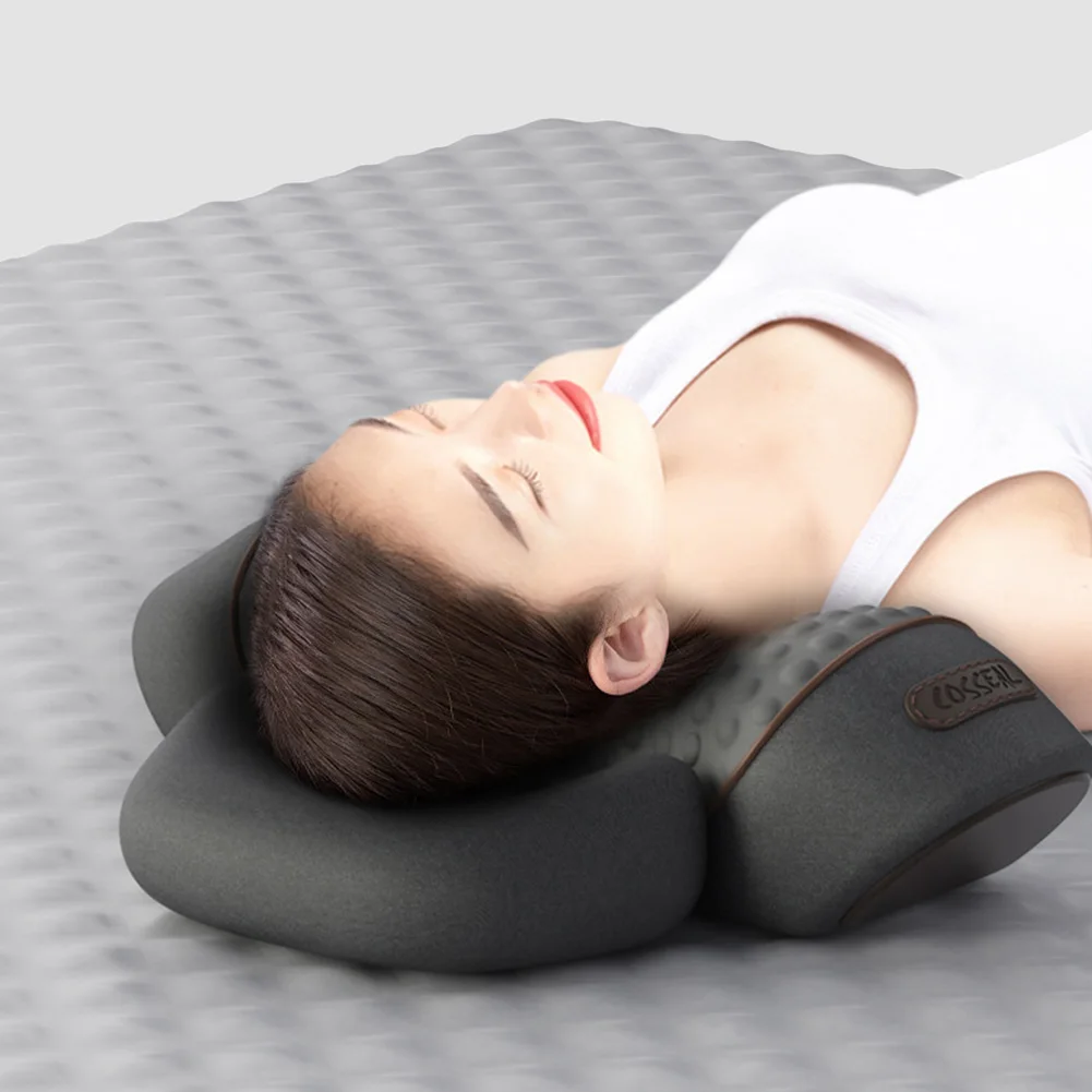 

Electric Neck Pillow Heat & Vibration Memory Foam Pillow Multi-Function Shoulder Massager Pillow for Neck Back Shoulder