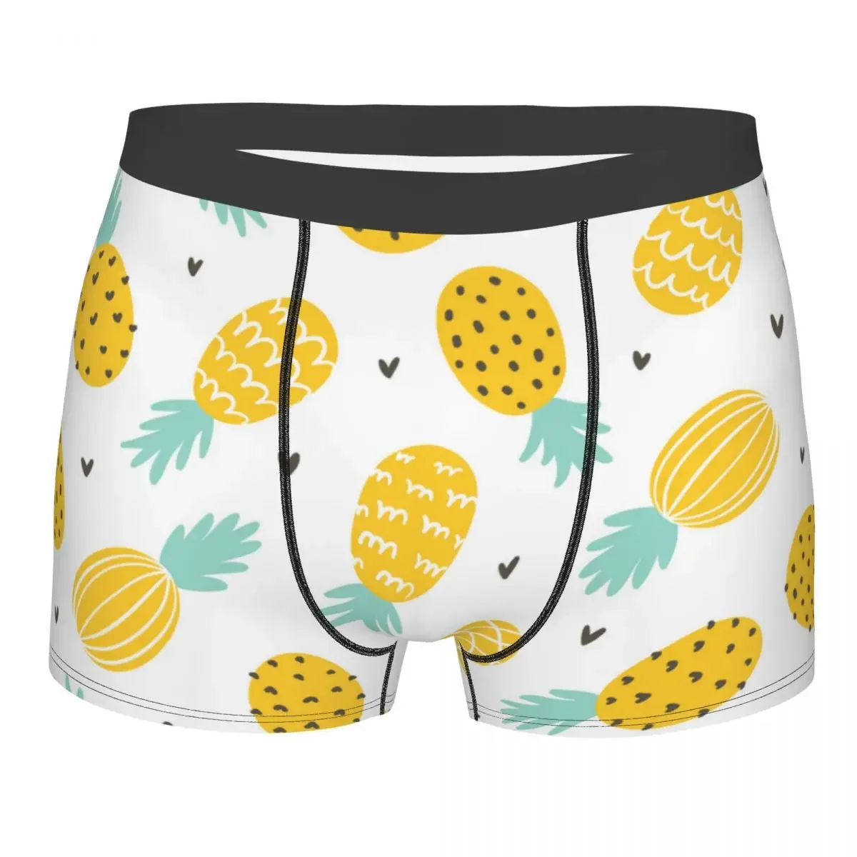 

Boxer Men Shorts Underwear Male Yellow Pineapple and Hearts Boxershorts Panties Underpants Man Sexy