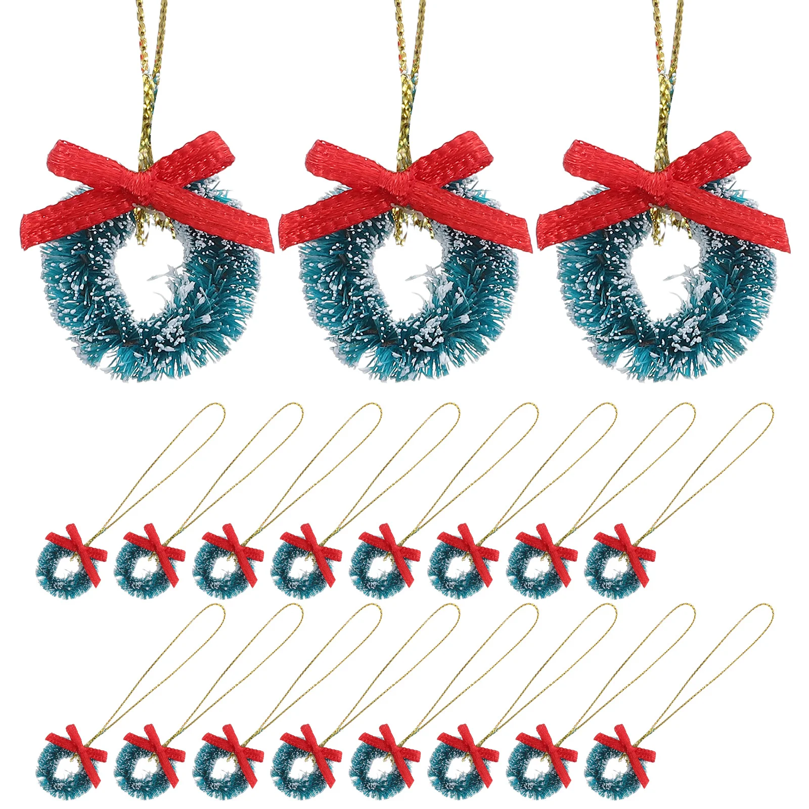 

24Pcs Tiny Christmas Wreaths with Red Bow, Mini Flocked Artificial Wreaths for Place Setting Decorations Advent Calendar Party