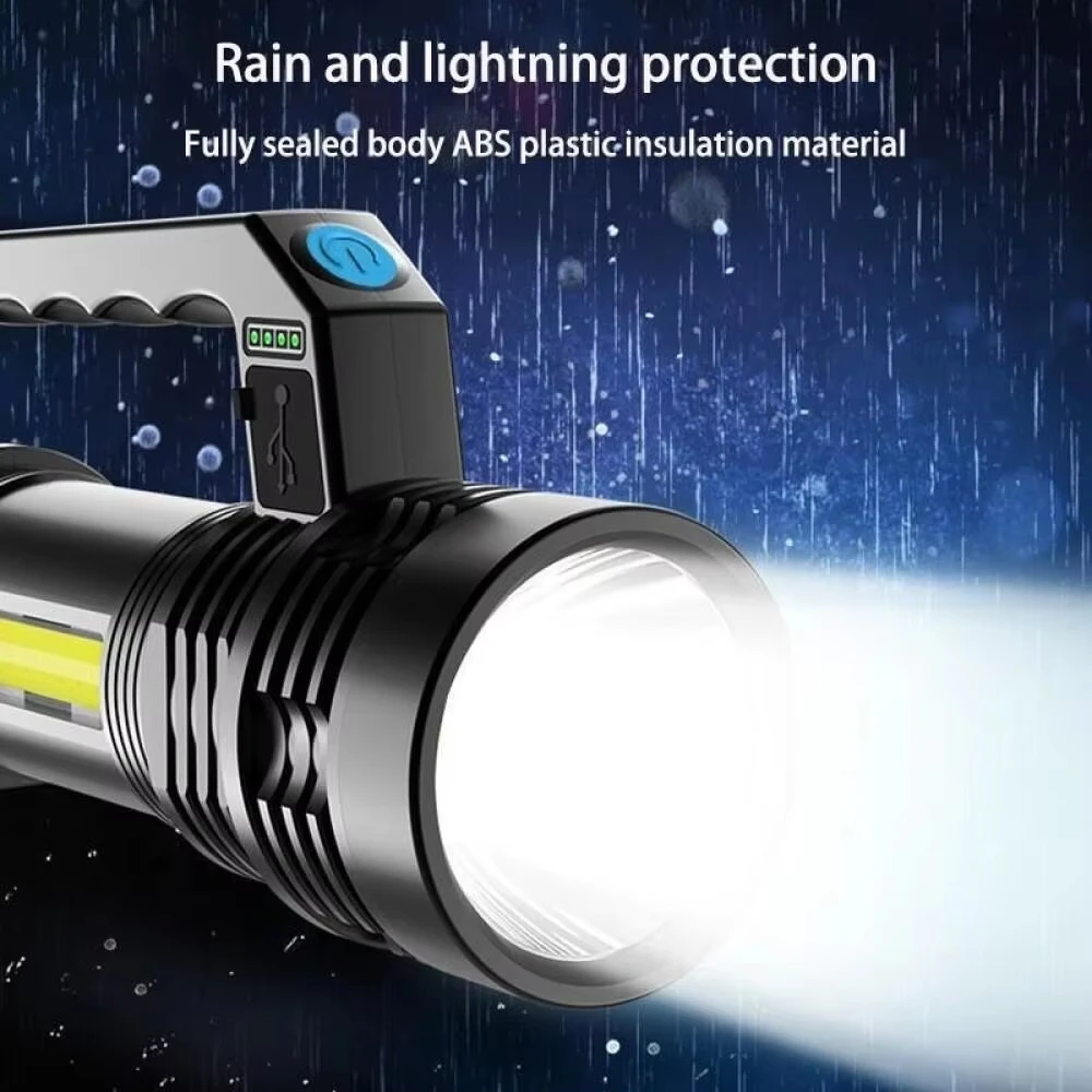 USB強力なソーラー充電式LEDポータブル懐中電灯超高輝度省エネキャンプギアトーチ屋外キャンプ用