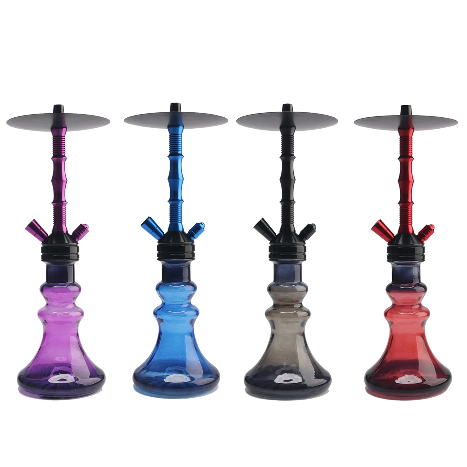 4 Colors Glass Hookah Set Lounge Furniture Sheesha Custom Chicha Complet Wholesale Aluminum Alloy Shisha Hookah