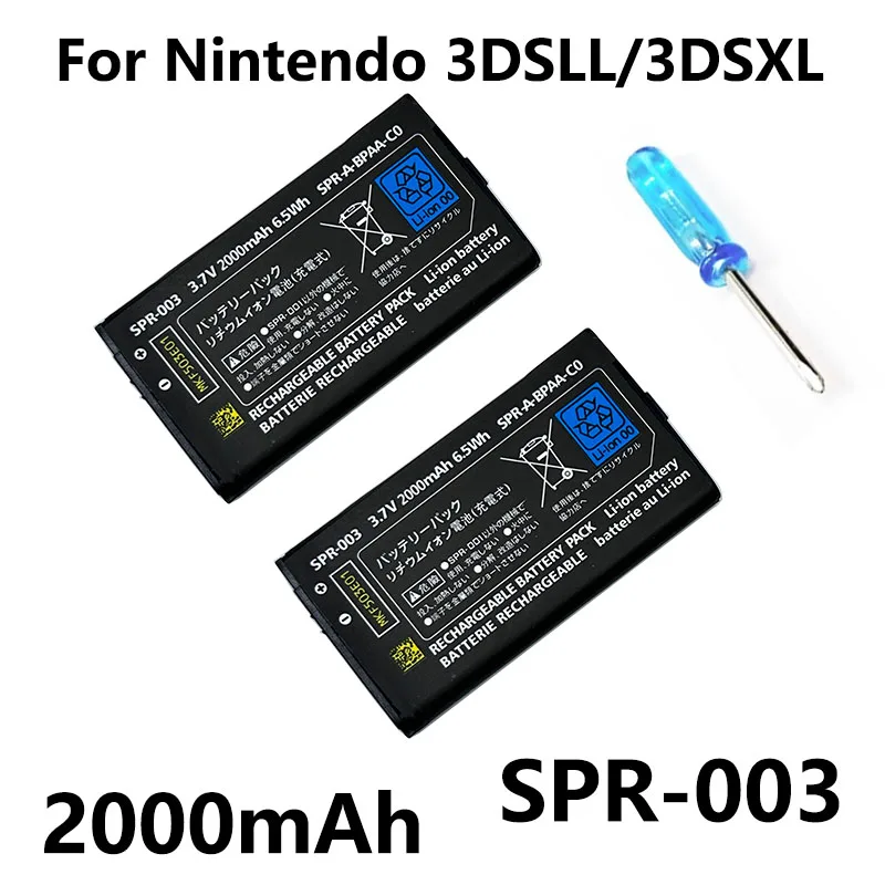 

SPR-003 SPR003 SPR 003 2000mAh Rechargeable Li-ion Battery For Nintendo 3DS ll 3DSLL 3DSXL with tool packet
