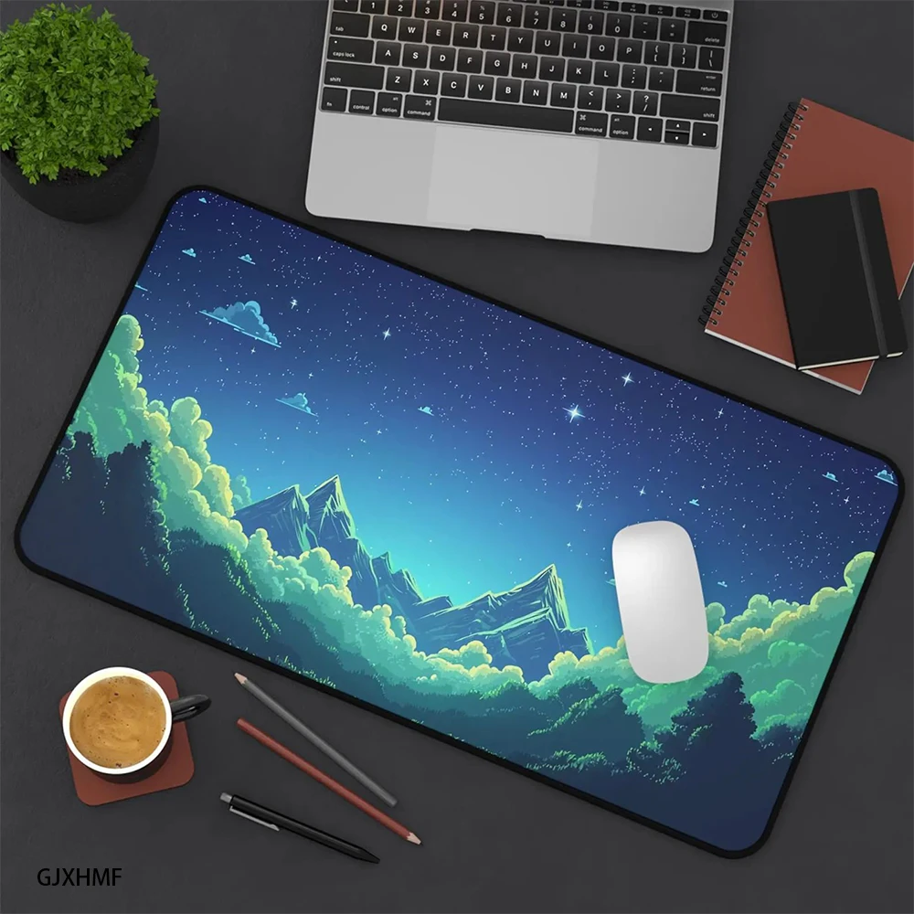 Blue Stardew Valley Gaming Mouse Pad Playmat Laptop Office Mouse Mats Desk Mat XL Gaming Large Mouse Pad Gamer,Kawaii Pixel Art