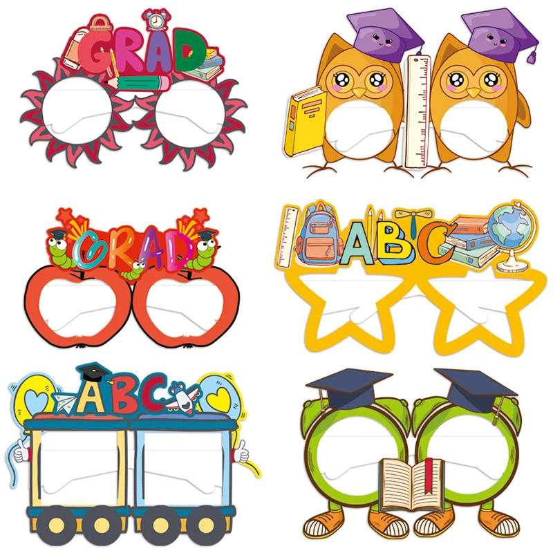 نظارات ورقية لتزيين موسم التخرج لرياض الأطفال، مستلزمات حفلات الأطفال