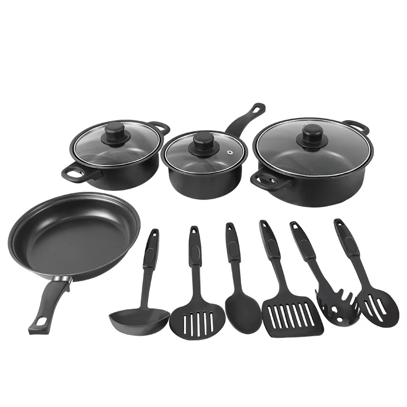 Work on Non Stick Frying Pans Flat-bottomed Small Cast Iron Pots And Black Travel Frying Pans Soup Pot