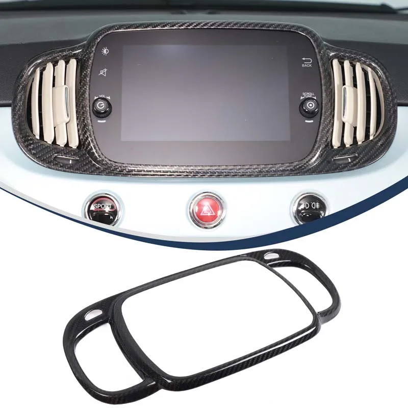 

For FIAT 500 2016-2025 Model Year Carbon Fiber Central air vent Outlet Frame Interior Sticker, Auto Accessories