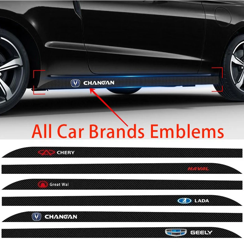 

Car Door Side Skirt Sill Stripe Carbon Decals Styling For MINI Cooper One JCW Clubman Countryman R55 R56 F55 F56 R57 R58 R59