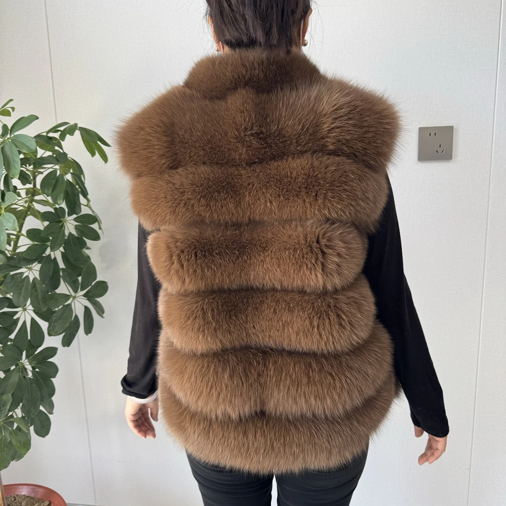 2026 NEW style Fox Fur Coat Real Winter New Outwears Women's Fashion Luxury Jacket High Quality Clothing Natural And Stand Colla