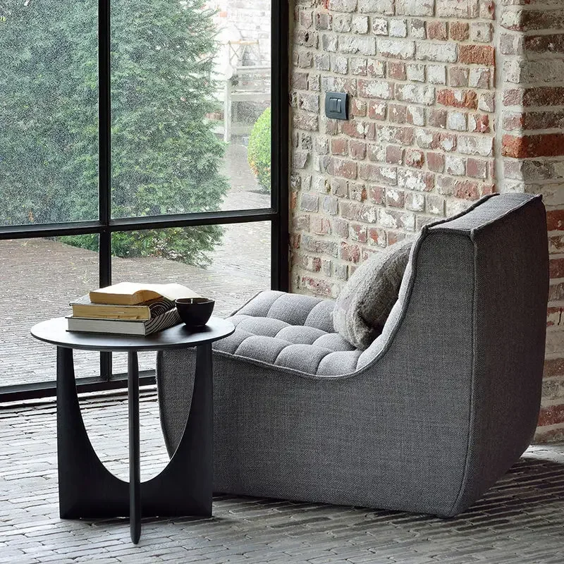 %Nordic Round Solid Wood Edge A Few Corners A Few Black Simple Coffee Table Sofa Side Table Bedroom