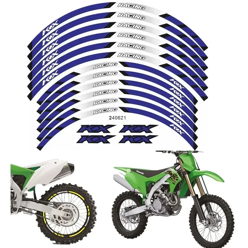 Calcomanía decorativa para rueda de contorno de Moto, pegatina B para Kawasaki KX 450, 250, 250F, 450F, 85, 125, 100, 50, 550, 60, 65, 80, 85