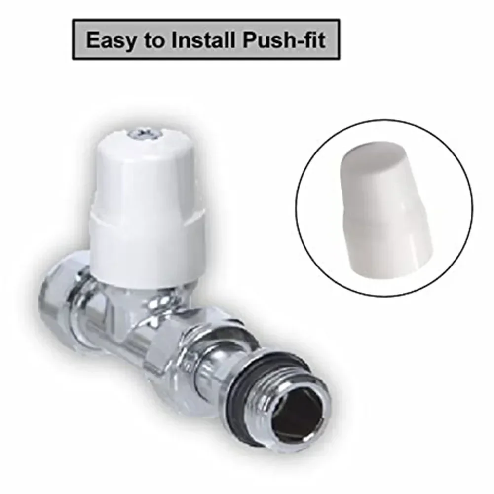 White ABS Plastic 4-10pc Radiator Water Heater Heating Pipe Cover Easy Push-Fit Replacement Valve Cover