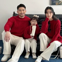 Family Look Parent-child Clothing Red Sweater Chinese New Year, Whole Family Clothing Baby Girl Clothes Matching Family Outfits