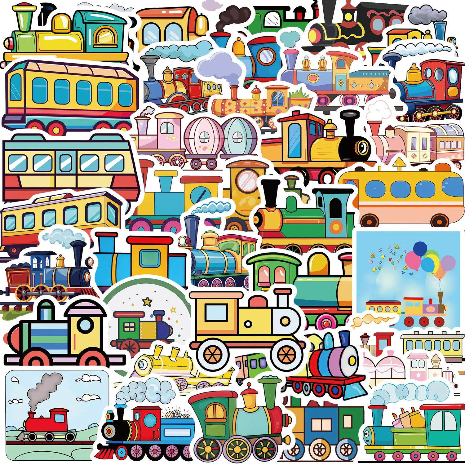 10/30/56PCS Cartoon Train Graffiti Sticker Decoration Guitar Notebook Luggage Scrapbook Phone Case Waterproof Decal Kids Toy - Image 3