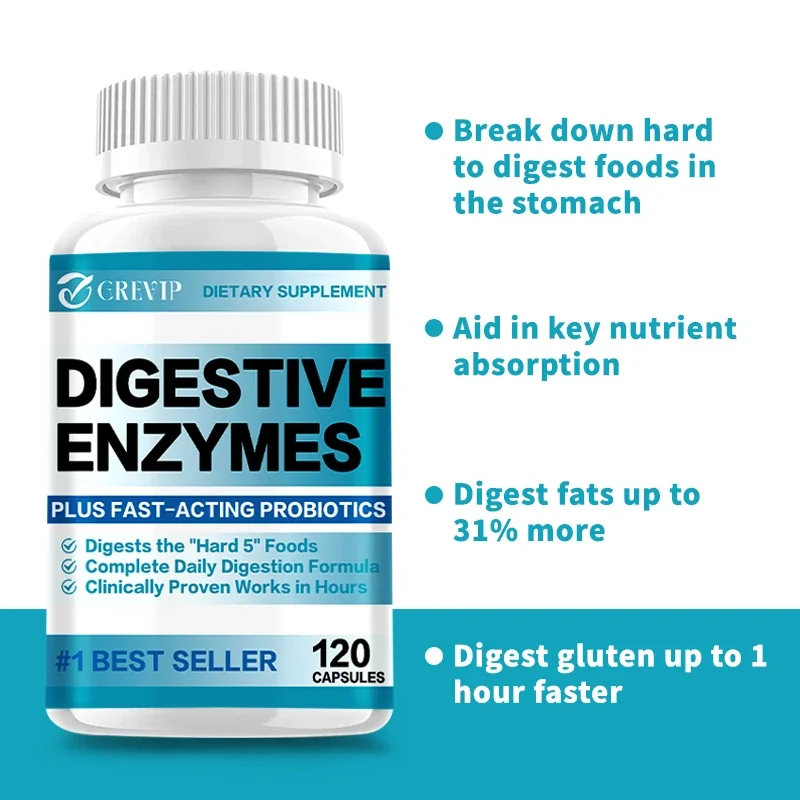 Digestive Enzymes Capsules - Promote Digestion and Gut Health, Relieve Bloating