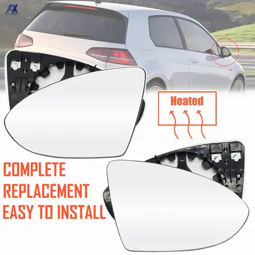 Espejo retrovisor calefactado izquierdo y derecho para coche, cristal gran angular, accesorios para conductor y pasajero, para Vw Golf Mk7 2013 - 2017