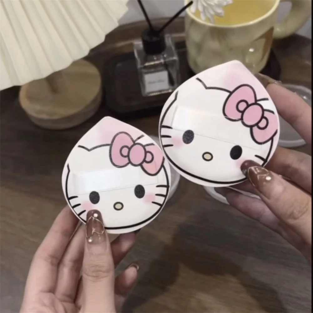 Kawaii Hello Kitty Air Cushion Powder Puff Cute Sanrio Anime Big Water Drop Dry Wet Dual Use Y2k Young Women Beauty Makeup Tools