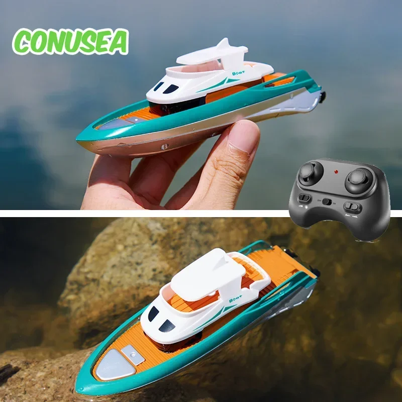 1/32 Rc Boot Mini Ferngesteuerte Boote Outdoor Wasser Schnellboot Doppel Motor Elektrische Lade Schnellboote Kinder Spielzeug Jungen