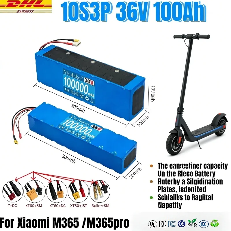 

Аккумуляторная литиевая батарея 10S3P 36В 100Ач 18650 ✅ Аккумулятор для электросамоката Xiaomi M365 M365pro с BMS ✓ ✓