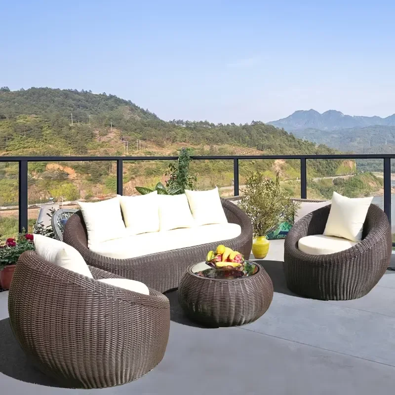 Outdoor Rattan Curved Sofas Rattan Sofa 123 Living Room Sofa Set