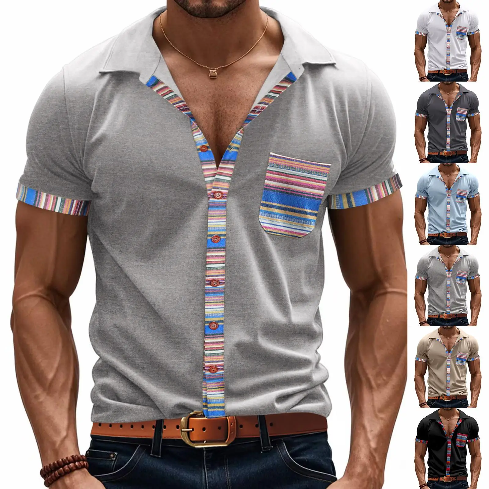 

Men's Short Sleeve Shirt Smooth Surface Easy Care Thin Summer Cotton Casual Business Dress Shirt for Men Women Inner Wear