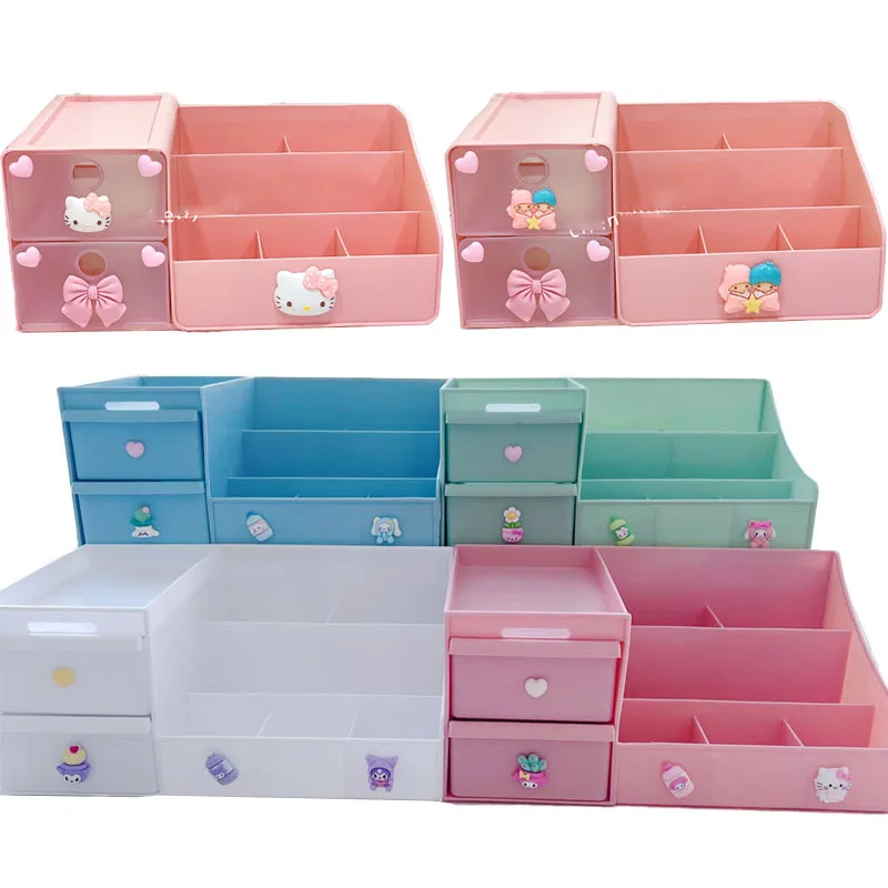 

29Cm Sanrios Kawaii Cartoon Hello Kittys My Melody Kuromi Cinnamoroll Cute Desktop Jewelry Box Drawer Makeup Box Storage Box