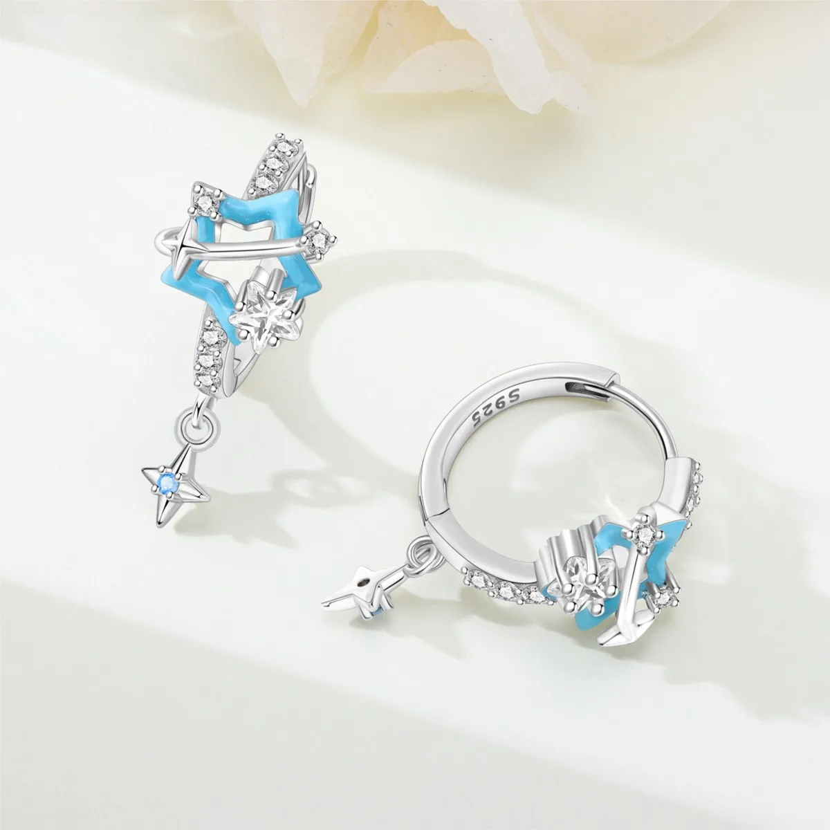 Orstarry S925 Sterling Silver Earrings Star Moon Sun Earrings For Women Birthday Gift Fashion Trend Silver Jewelry Gift
