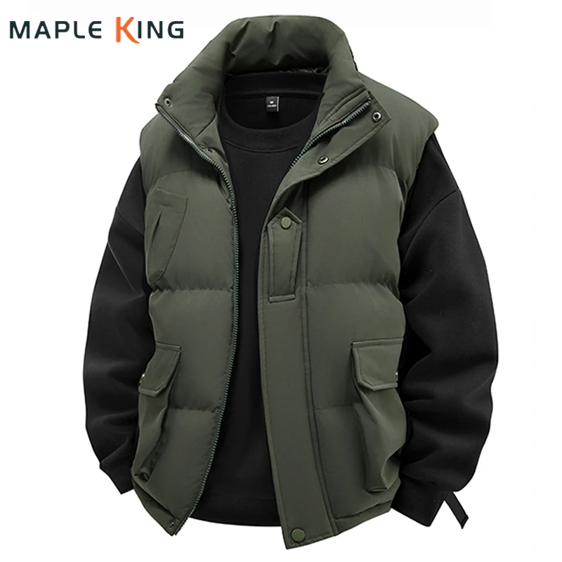 

High Quality Heating Vest for Man Gilet Tactiques Homme Cotton Padded Sleeveless Jacket Mens Solid Color Chaleco Para Hombre