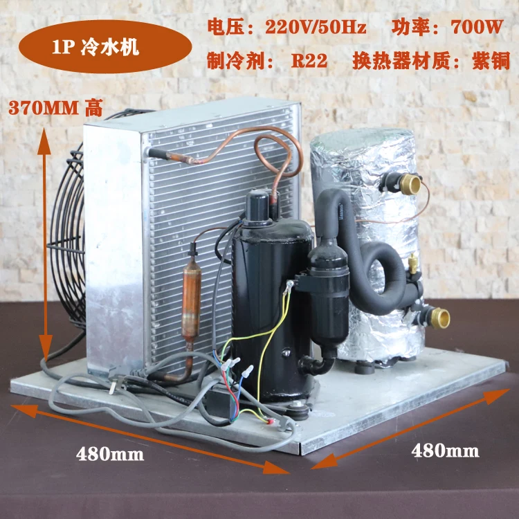 The 1P chiller regenerative chiller test refrigerated 700W refrigeration unit with water cooler 220V compressor