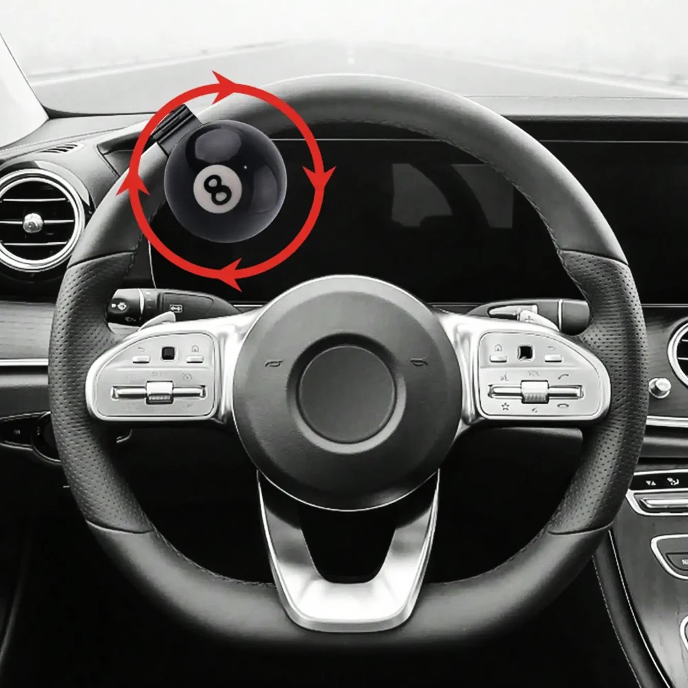 Black No. 8 Billiards Shape Steering Wheel Booster Personalized Creative Car Steering Wheel Auxiliary Car Universal Accessories