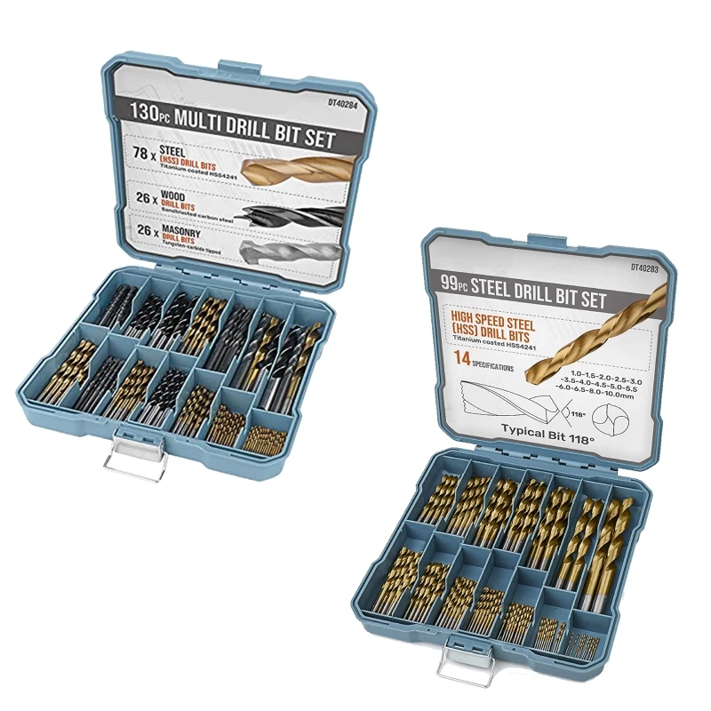 

HSS Drill Twist Bits Set for Drilling in Metal Plastic Wood Modern DIY Necessary Tools Corrosion Resistance Sturdy DropShipping