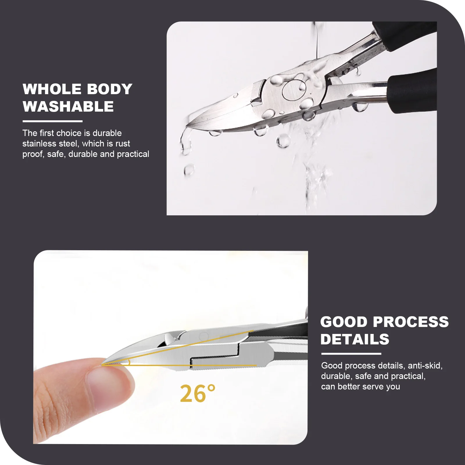 1Set Stainless Steel Dead Skin Plier Set Professional Nail Trimming Tool for Cuticle Toenail Groove Deep Clean Long-Lasting Nail