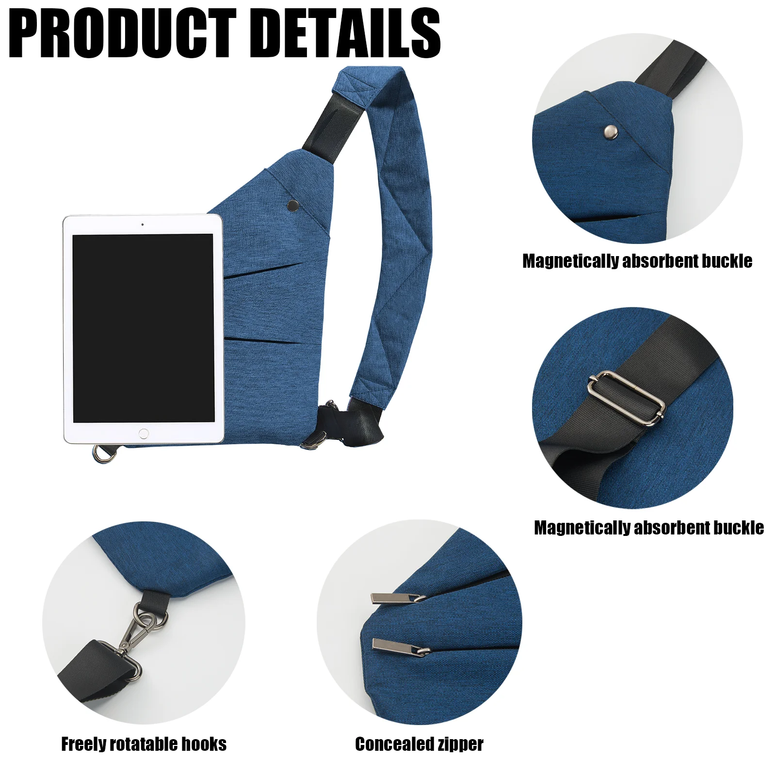 Bolsa bandolera para hombres, impermeable y antirrobo. Bolsas pecho para mujeres, elegantes y portátiles. Morrales para hombres, mochilas ultraligeras para hombros y cruzadas.