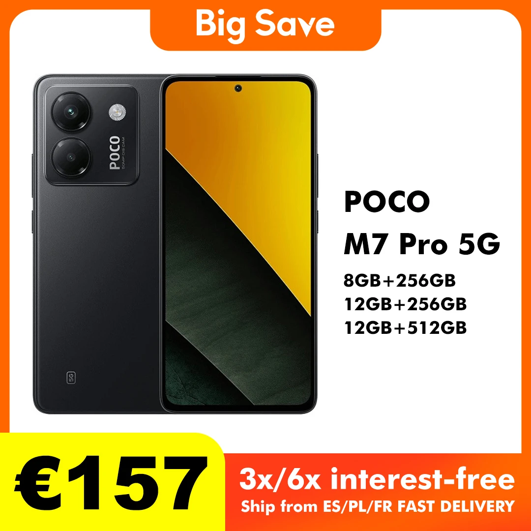 POCO M7 Pro 5G NFC 8 GB/256 GB 12 GB/256 GB 12 GB/512 GB Globale Version Mobiltelefon
