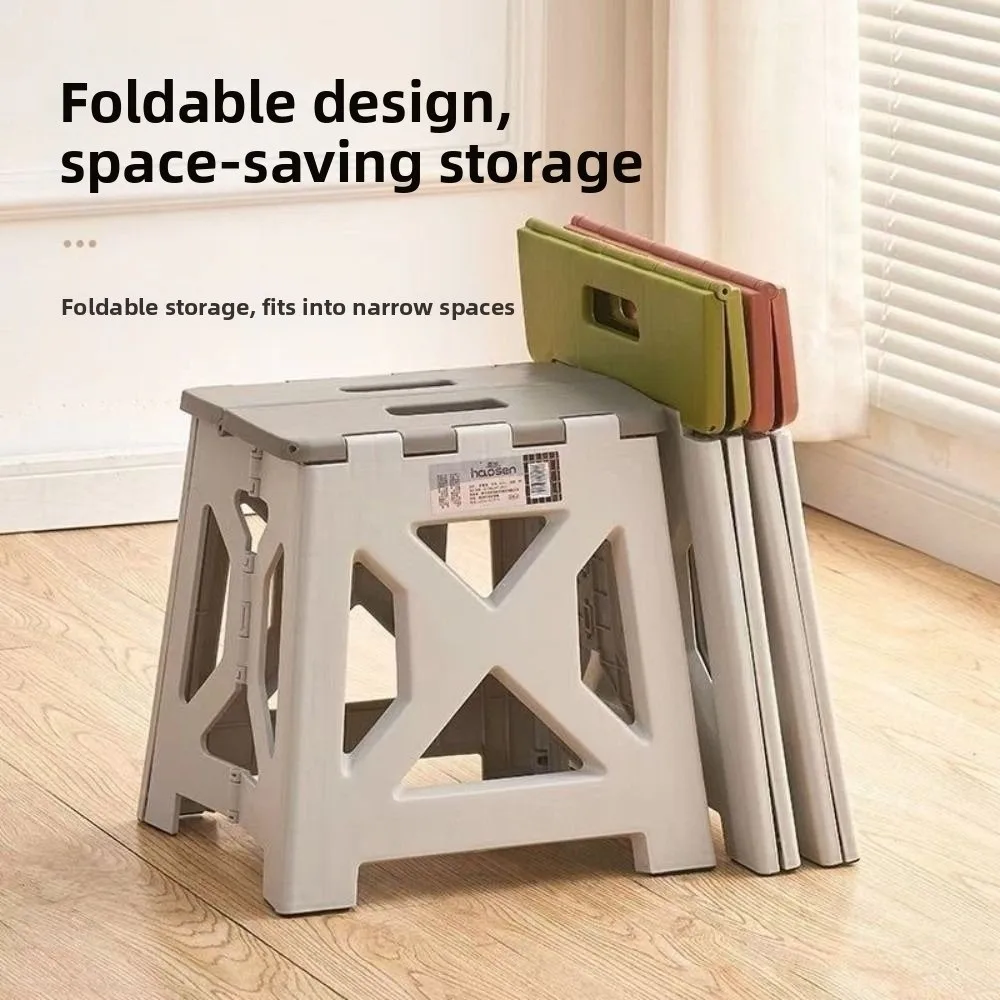 

Plastic Portable Folding Stool with Handle Foldable Leisure Fishing Chair Step Stool Easy To Carry Outdoor Camping Stool
