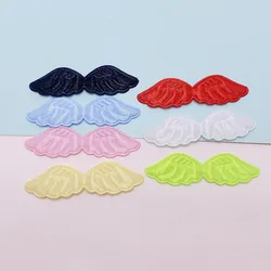 70 pz 6*1.6CM raso ala d'angelo imbottito Appliques per i vestiti del bambino calzino cappello cucito fai da te copricapo fermaglio per capelli accessori fiocco patch