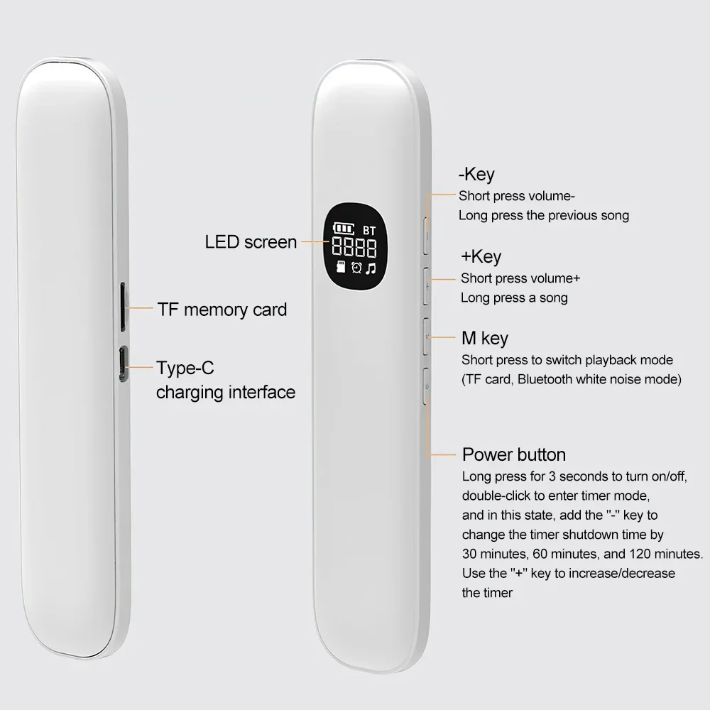 Altavoz debajo de la almohada, Mini caja de sonido de conducción ósea con Bluetooth, barra de sonido de graves estéreo inalámbrica, mejora el sueño, altavoz de ruido blanco