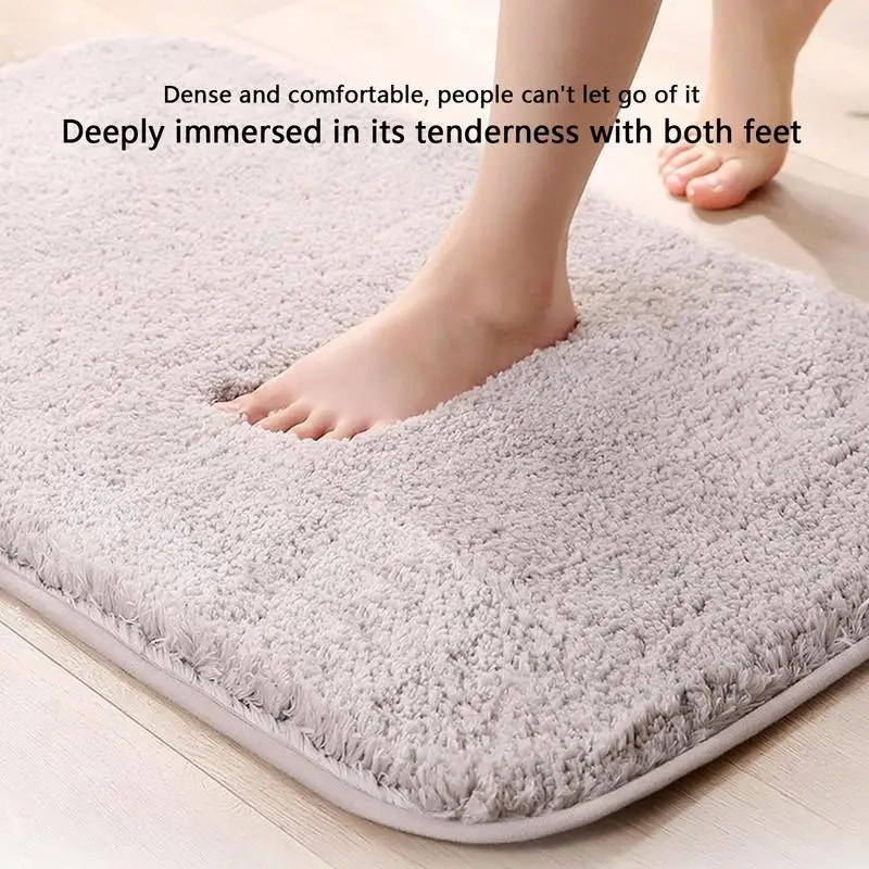 Shaggy Bathroom Rug Super Absorbent Shower Bath Mat Bathroom Anti Slip Carpet for Kitchen Entrance Soft Door Floor Shower Mat