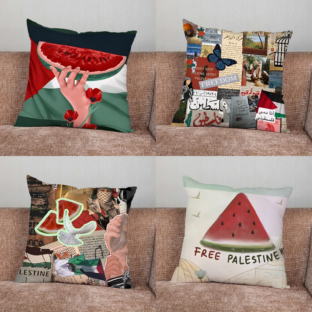 

ART-P-Palestine-es-F-Flag MAP Pillow Case For Home Bedroom Car Office Decoration Living Room Sofa Cushion Cover Suitable