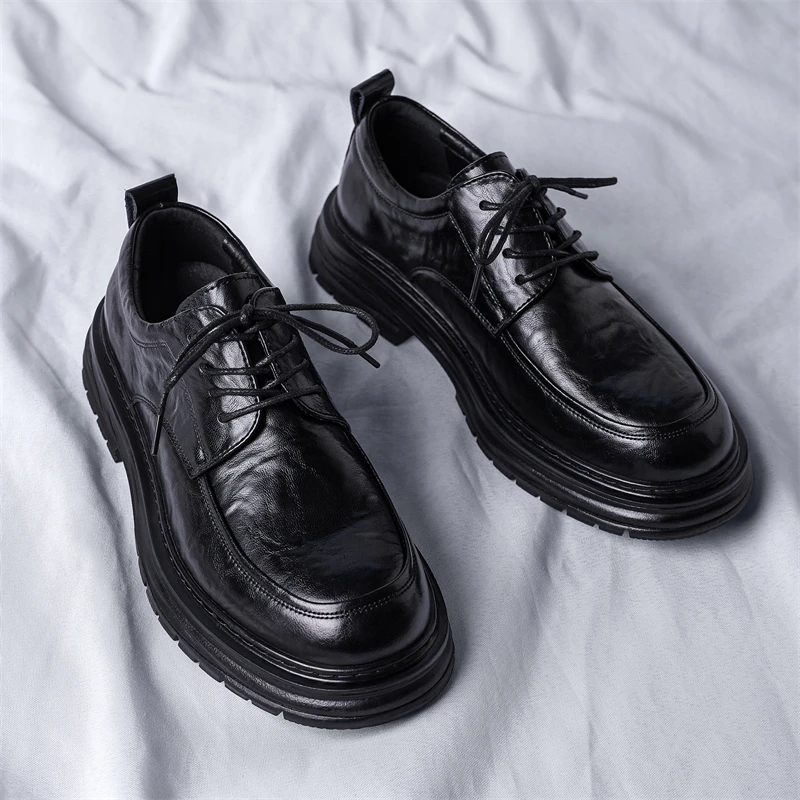 

Plus SizeLight Luxury Brand Casual Men Shoes Business Height Increasing Derby Shoes Commuting High-end Atmospheric Wedding Shoes