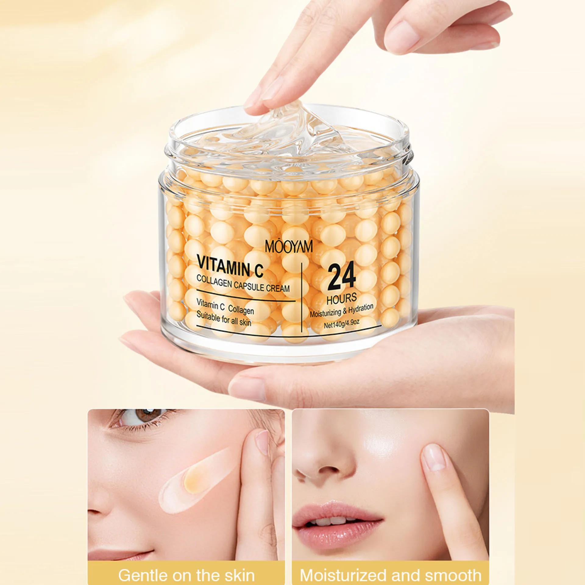Vitamin C Collagen Capsules Filling face cream Hydrating Moisturizing and hyddrating ightening Soothing Softening Skin Skincare