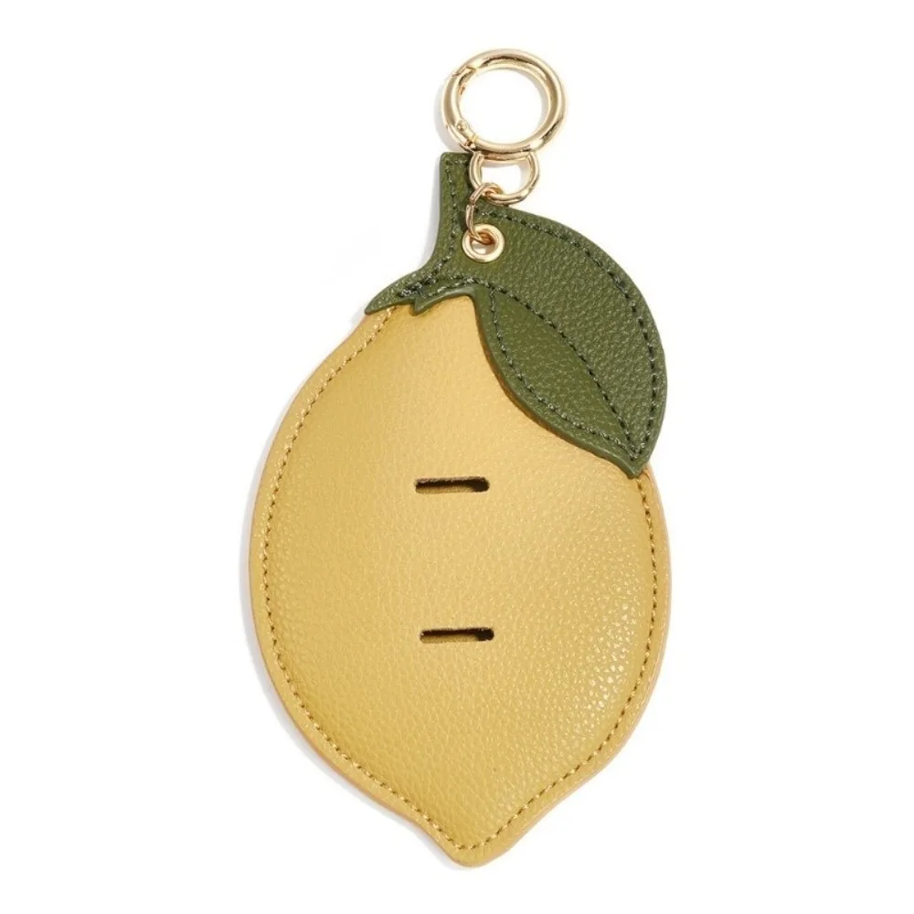 Lemon PU Leather Sunglasses Holder Heart-Shaped Portable Eyeglasses Hanging Clip Durable Multi-Purpose Seastar Keyring For Women