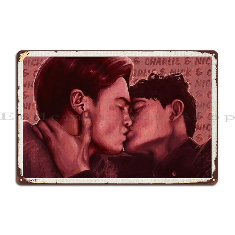 Heartstopper Nick And Charlie Metal Plaque Poster Pub Mural Print Painting Wall Mural Kitchen Tin Sign Poster