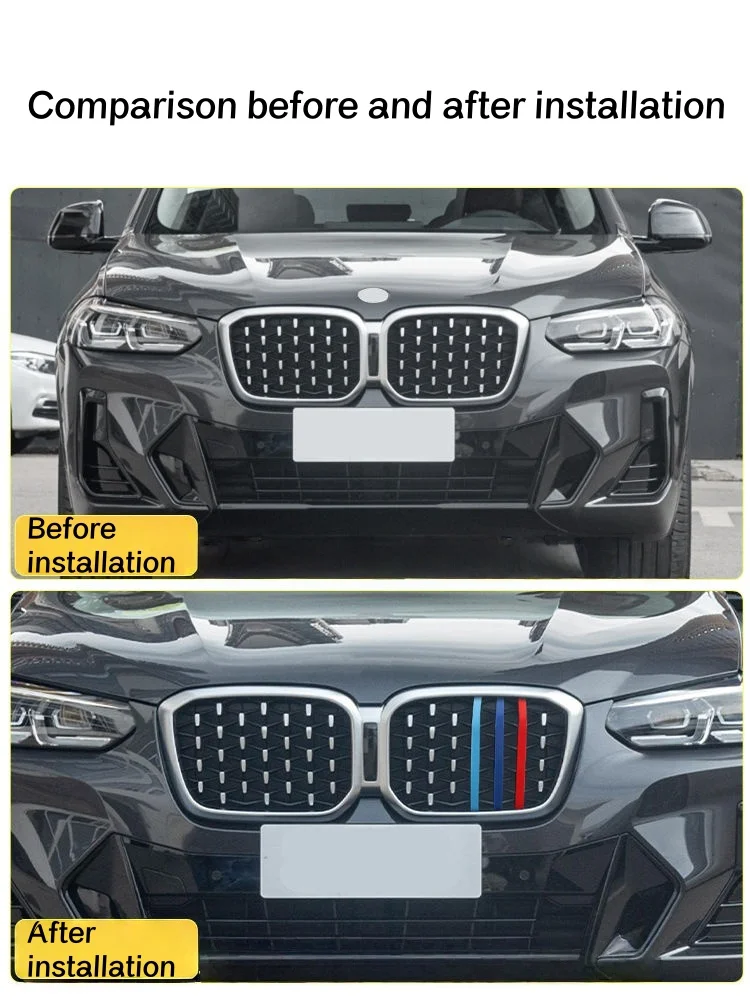لسيارات BMW X4 G02 2022 2023 2024 عالية الجودة ABS شبكة السيارة ملصق قطاع غطاء الكسوة كليب أجزاء الديكور اكسسوارات 3 ألوان