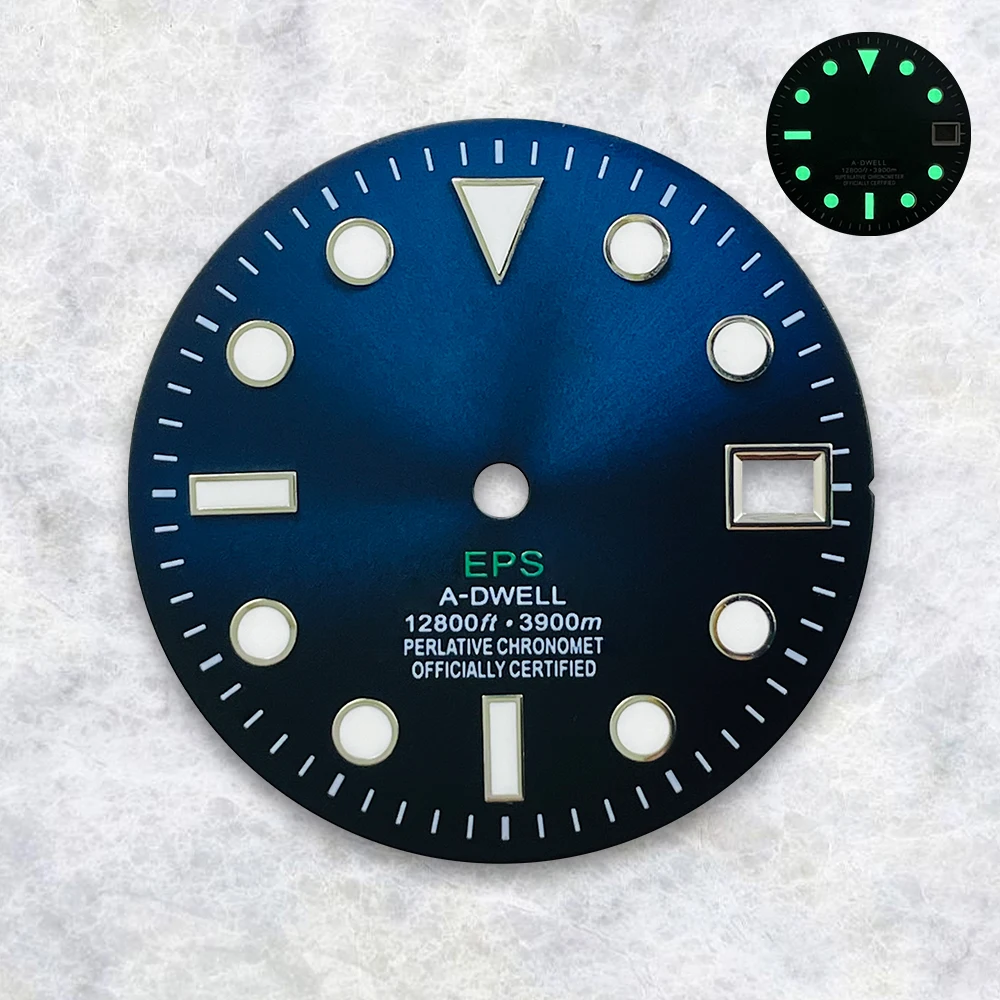 28.5mm S Logo Dial Suitable For NH35/NH36/4R/7S Japanese Automatic Movement Green Luminous Watch  Modification Accessories