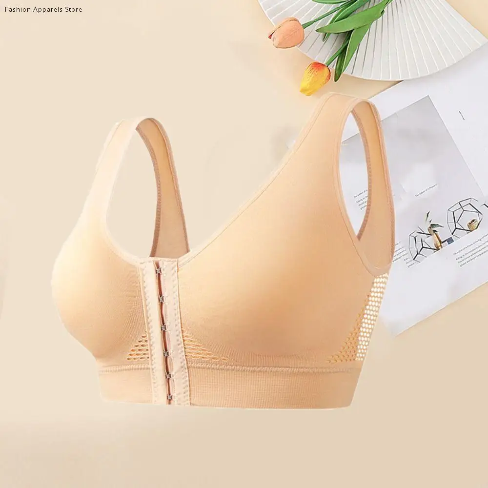 

Breathable Front Buckle Wireless Deep V Bra Shockproof Anti-sagging Brassiere for Women Underwear Lingerie Push Up Bra Running
