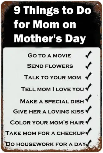 Mother's Day Gifts Metal Tin Signs For Pubs Club Office Home Room Decor 8"x12" sign