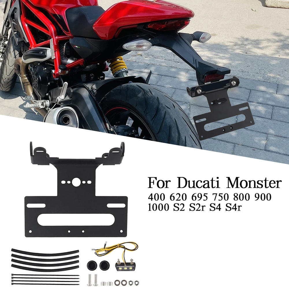 Motorcycle License Plate Holder Tail Light Bracket Fender Eliminator For Ducati Monster 400 620 695 750 800 900 1000 S2 S2r S4