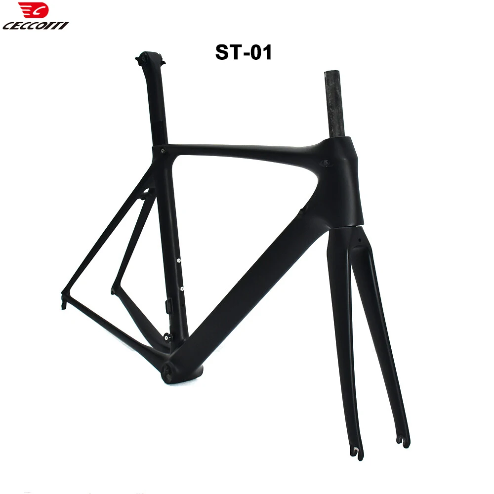 CECCOTTI ST01 سعر المصنع إطار دراجة طريق كربوني كامل إطارات دراجة فرامل على شكل حرف V في إطار دراجة ترويجي